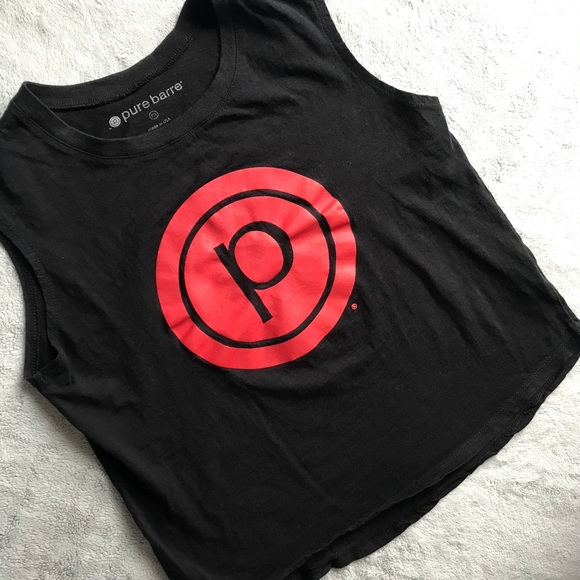 Pure Barre Tops - Pure Barre Circle P Logo Black Workout Muscle Tank